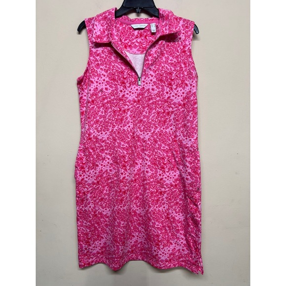 Sport Savvy Dresses & Skirts - Sport Savvy Pink Print Sleeveless Dress Size Small Half Zip Athletic Tennis